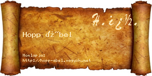 Hopp Ábel névjegykártya