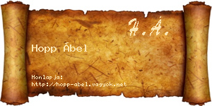 Hopp Ábel névjegykártya